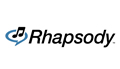 Rhapsody logo with black lettering on white background